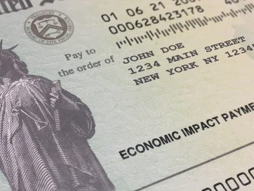 An IRS paper check for the third stimulus check worth up to $1,400.